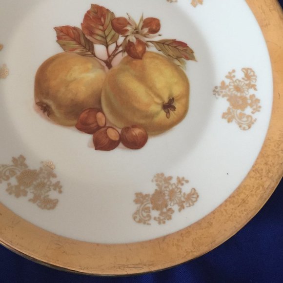Parbus Bavaria Germany Porcelain Fruit Gold Gilt Plate - Picture 3 of 5